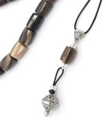 Animal horn kompoloi with silver fittings Animal horn kompoloi with silver fittings
