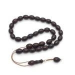 Coconut wood kompoloi with silver fittings