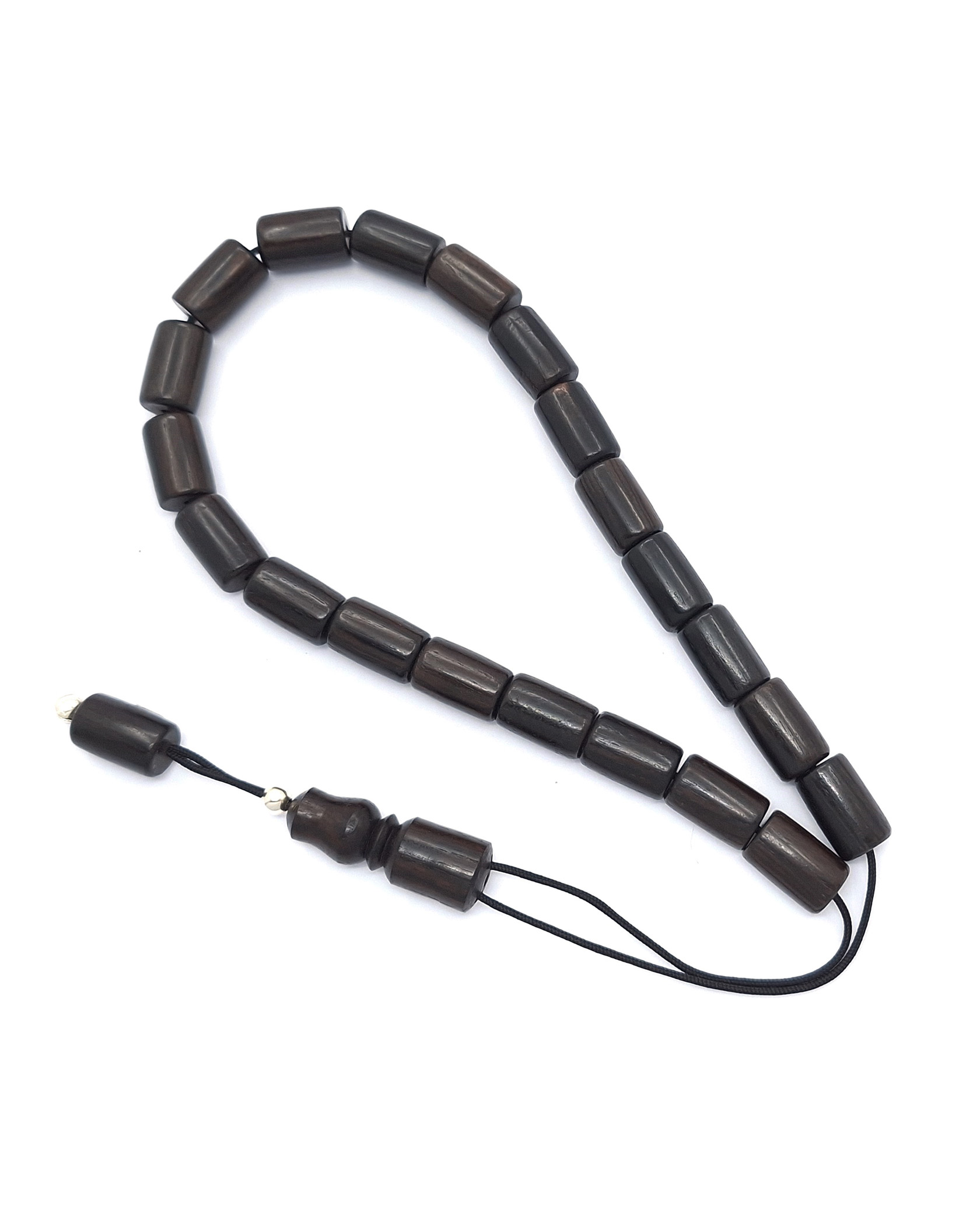 Ebony Kompoloi with Silver Fittings Ebony Kompoloi with Silver Fittings