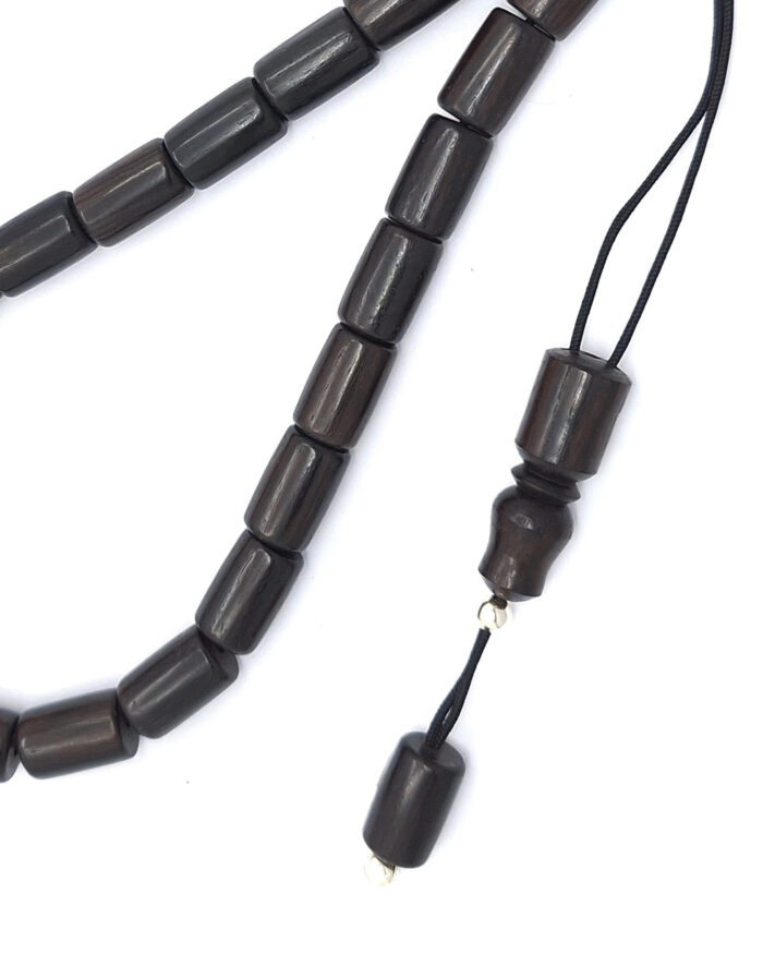 Ebony Kompoloi with Silver Fittings
