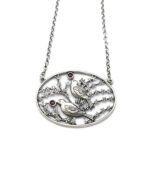 Handmade silver pendant with birds and flowers Handmade silver pendant with birds and flowers