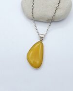 Handmade Baltic Yellow matt Amber Pendant