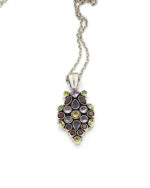 Handmade pendant in 925 silver with peridot, garnet, amethyst and citrine Handmade pendant in 925 silver with peridot, garnet, amethyst and citrine