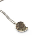 Handmade Ammonite pendant with 925 silver