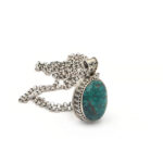 Handmade Ammonite pendant with 925 silver