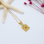 Byzantine Pendant made of Gold Plated Silver 925 and zircon