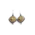 Byzantine 925 silver earrings with gold plated elements