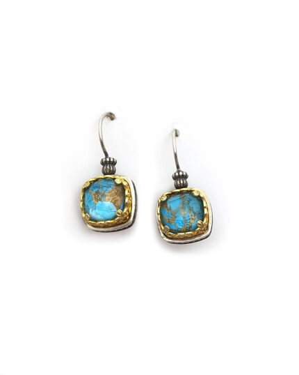 Byzantine earrings with Cooper Turquoise and 925 silver