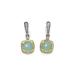 Byzantine Earrings with Chalcedony and 925 Silver with gold-plated elements