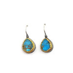 Βυζαντινά σκουλαρίκια με Copper Turquoise και ασήμι 925