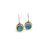 Βυζαντινά σκουλαρίκια με Copper Turquoise και ασήμι 925
