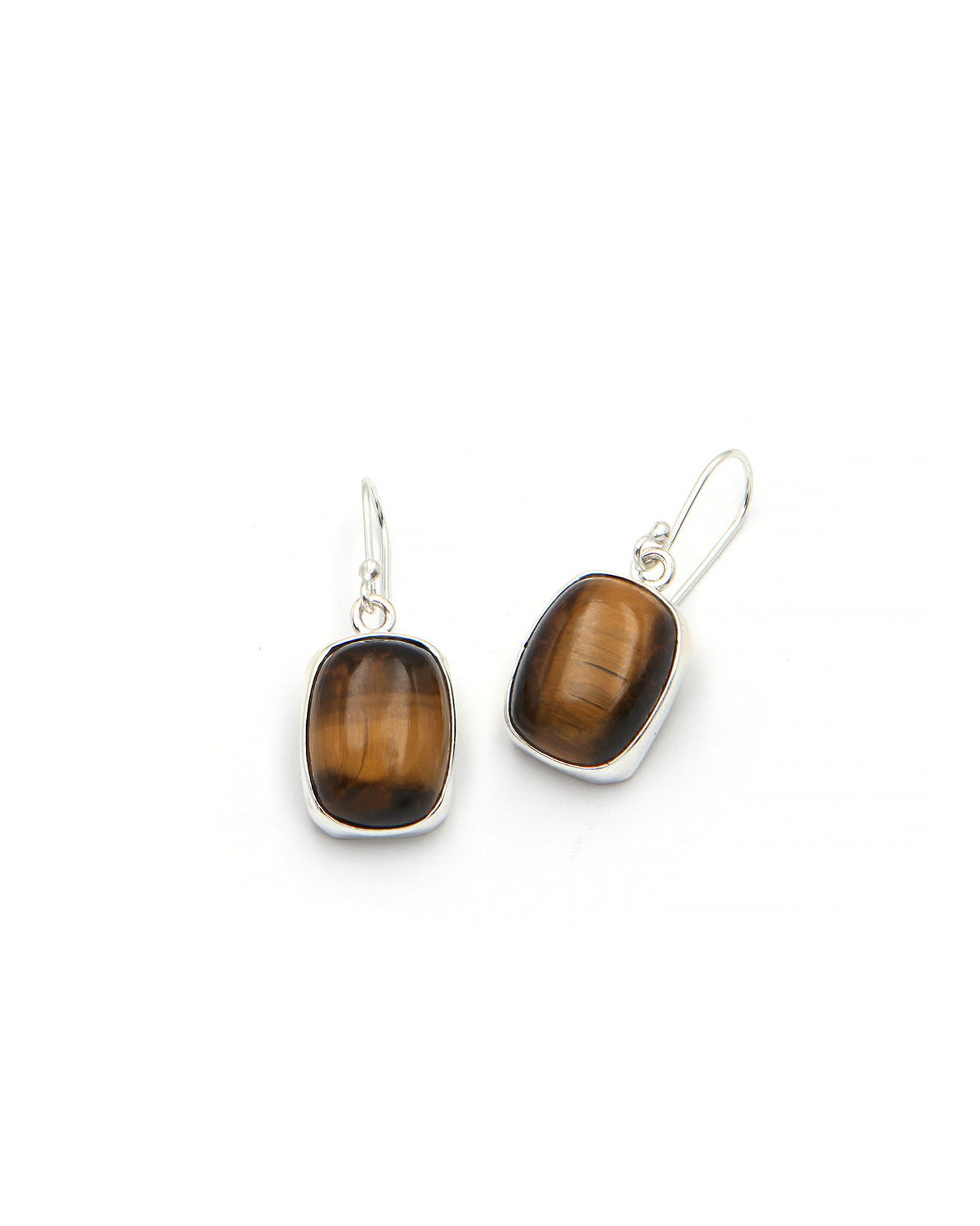 Handmade Silver Earrings with Tiger's Eye Handmade Silver Earrings with Tiger's Eye