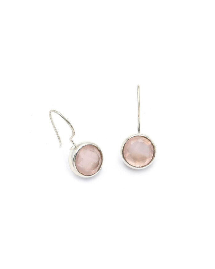 Handmade Silver Earrings with Rose Quartz