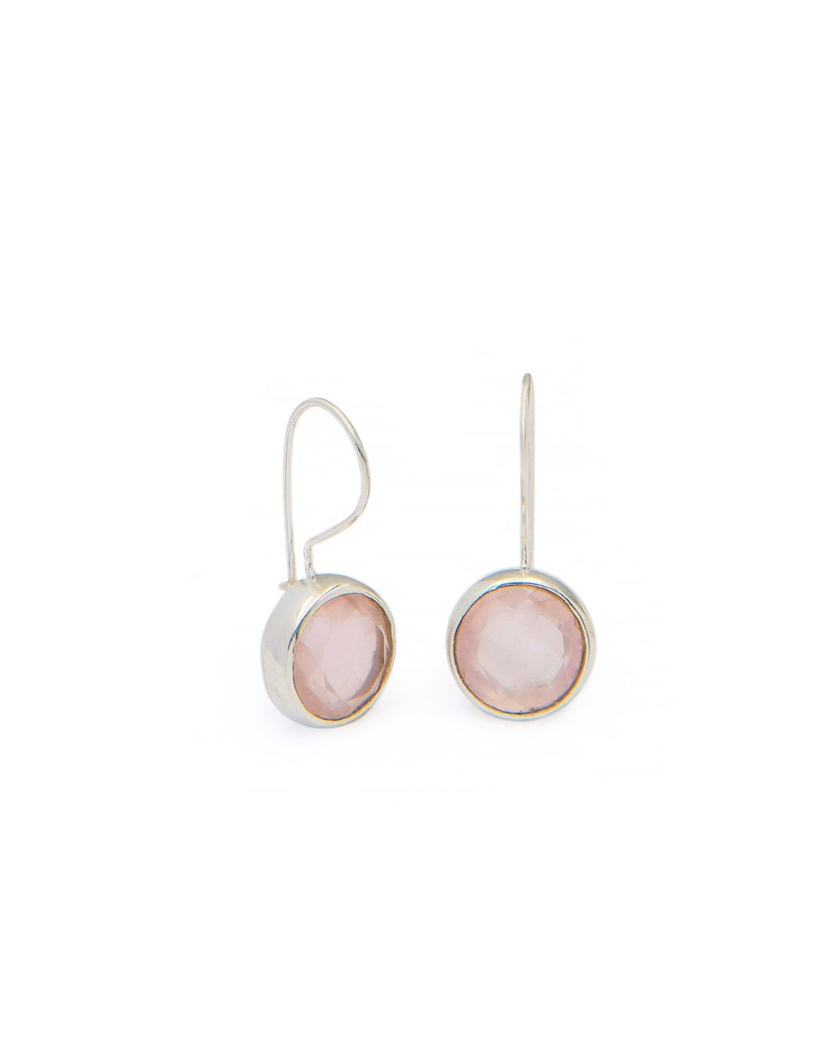Handmade Silver Earrings with Rose Quartz Handmade Silver Earrings with Rose Quartz
