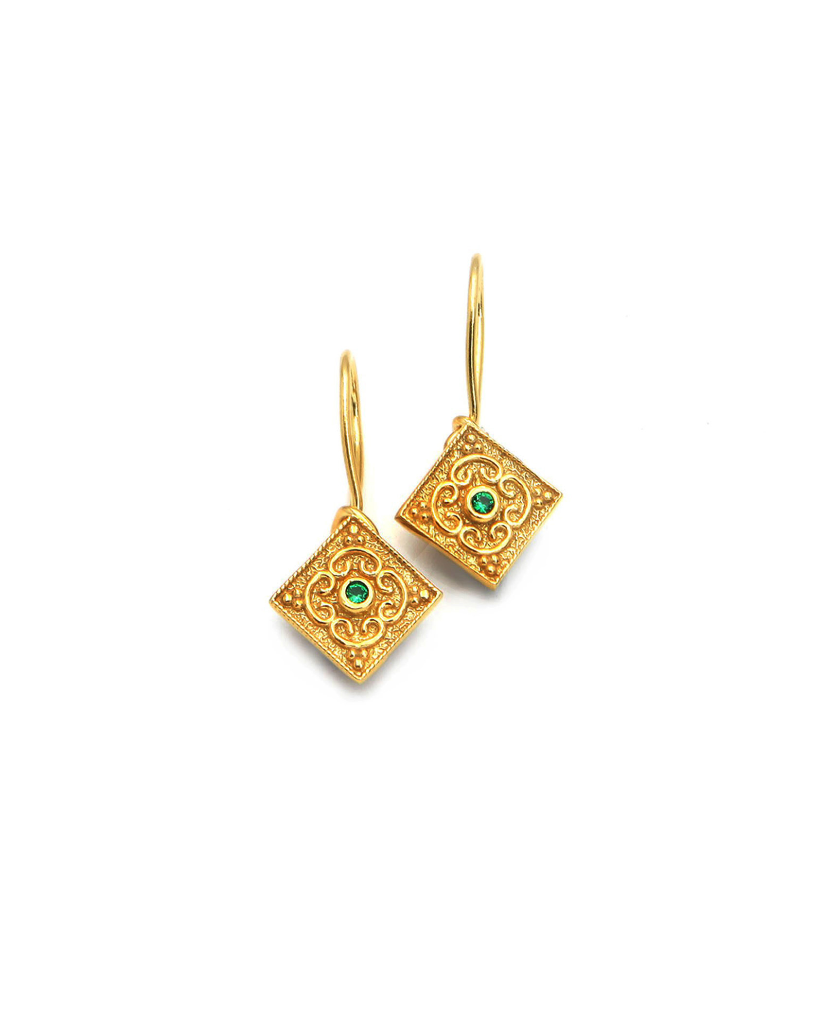 Handmade Byzantine Earrings from Gold Plated Silver Handmade Byzantine Earrings from Gold Plated Silver
