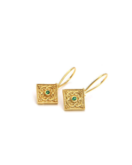 Handmade Byzantine Earrings from Gold Plated Silver