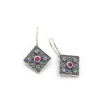 Handmade Byzantine Earrings from sterling silver with zircon