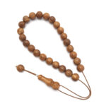 Coconut wood kompoloi with silver fittings
