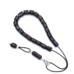 Animal horn kompoloi with silver fittings