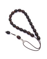 Pressed Baltic Amber kompoloi with 925 Sterling Silver