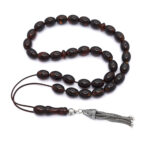 Pressed Baltic Amber kompoloi with 33 beads