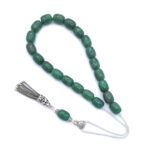 Aventurine kompoloi with 925 silver fittings