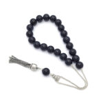 Blue Goldstone kompoloi with 925 Silver accessories
