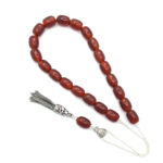Carnelian semi-precious stone Kompoloi with 925 silver fittings