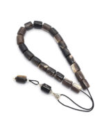 Animal horn kompoloi with silver fittings