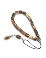 Animal horn kompoloi with silver fittings