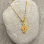 Byzantine Pendant made of Gold Plated Silver 925 and zircon