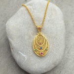 Byzantine pendant made of gold-plated silver 925 and zircon