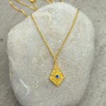 Byzantine pendant made of gold-plated silver 925 and zircon