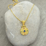 Byzantine pendant made of gold-plated silver 925 and zircon