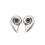 925 Silver Studded Earrings with Garnets