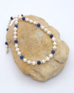 Pearl and lapis necklace with silver 925 Pearl and lapis necklace with silver 925