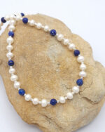 Pearl and lapis necklace with silver 925 Pearl and lapis necklace with silver 925
