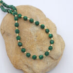 Multicolor Jade Necklace with Gold Plated Silver