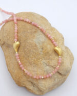 Rose Jade and Gold Plated Silver 925 Necklace Rose Jade and Gold Plated Silver 925 Necklace