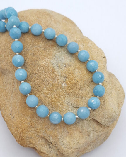 Κολιέ από ημιπολύτιμο λίθο Ζαντ με ασήμι 925