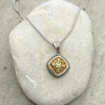Byzantine 925 silver pendant with gold plated elements