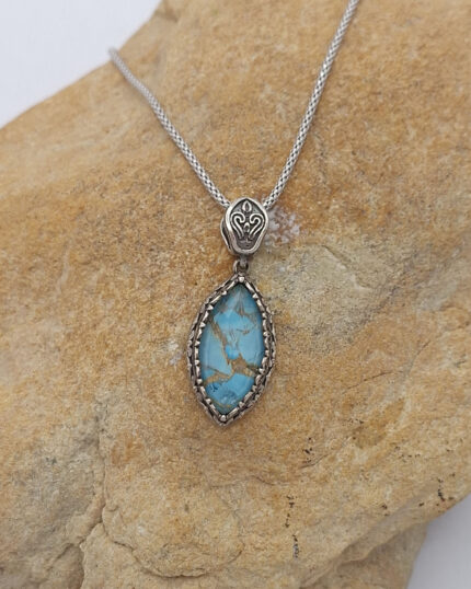 Βυζαντινό Μενταγιόν με Copper Turquoise και ασήμι 925