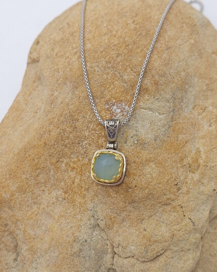 Byzantine pendant with Amazonite and Silver 925