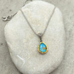 Βυζαντινό μενταγιόν με Copper Turquoise και ασήμι 925