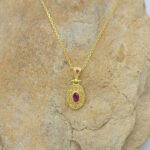 Byzantine pendant made of gold-plated silver 925 and zircon