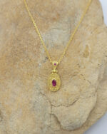 Byzantine pendant made of gold-plated silver 925 and zircon Byzantine pendant made of gold-plated silver 925 and zircon
