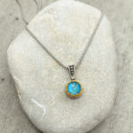 Βυζαντινό μενταγιόν με Copper Turquoise και ασήμι 925