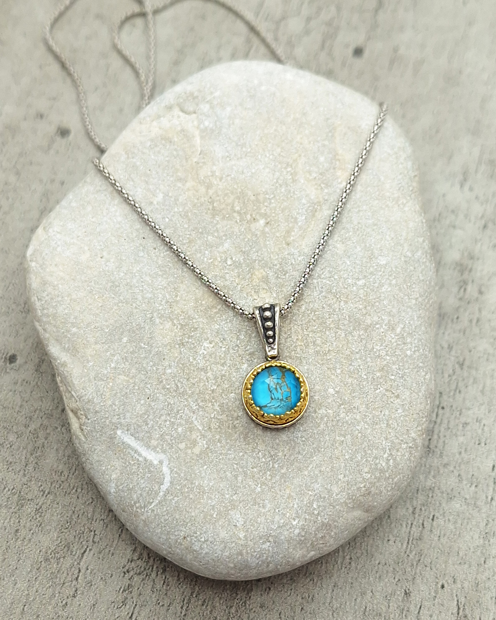 Byzantine pendant with Cooper Turquoise and silver 925 Byzantine pendant with Cooper Turquoise and silver 925