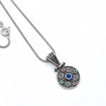Byzantine pendant made of Sterling silver and zircon