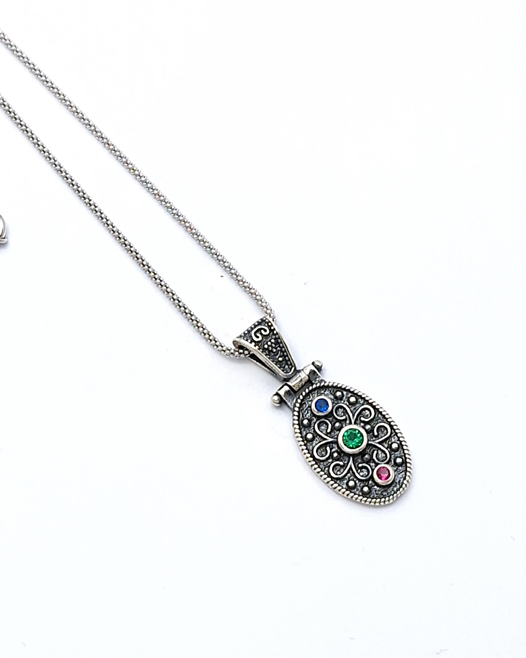 Byzantine pendant made of silver 925 and zircon Byzantine pendant made of silver 925 and zircon